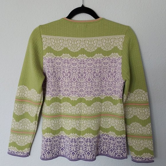 Oleana of Norway Vintage Silk and Merino Wool Blend Cardigan - Picture 2 of 8